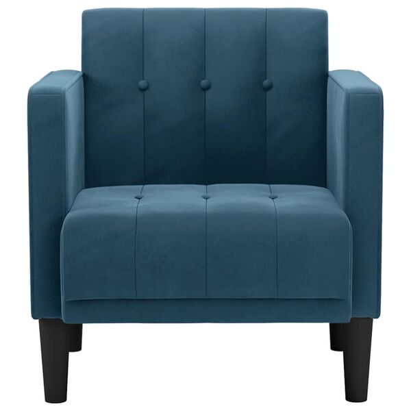 vidaXL Fauteuil met armleuningen Blauw 53 cm Fluweel