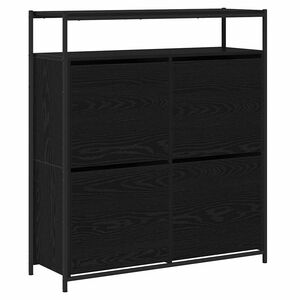 vidaXL Schoenenkast 100 x 34 x 112 cm Bewerkt hout Zwart eiken