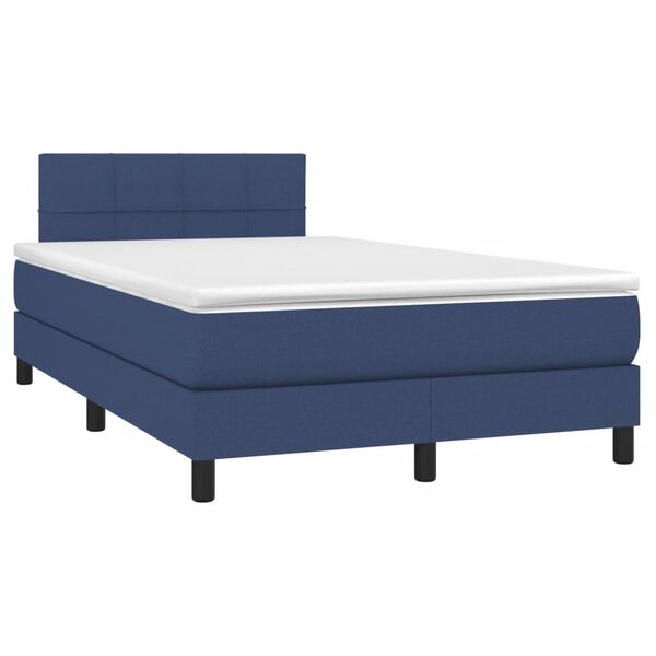 vidaXL Boxspring met matras stof blauw 120x190 cm