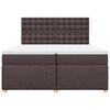 vidaXL Boxspring met matras stof donkerbruin 200x200 cm