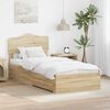 vidaXL Bedframe met hoofdeinde Sonoma Eiken 90 x 190 cm Bewerkt hout