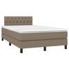 vidaXL Boxspring met matras en LED stof taupe 120x200 cm