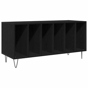 vidaXL Platenkast Zwart Eiken 100 x 38 x 48 cm Bewerkt hout