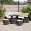 vidaXL Tuin Sofa Set met kussen met opslag 8 pcs Zwart en Cr&egrave;me
