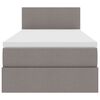 vidaXL Opbergbed met LED met matras met LED Taupe 90 x 200 cm Stof