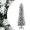 vidaXL Kunstkerstboom met sneeuw smal 150 cm PVC en PE