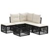 vidaXL Tuinbankenset 6 st Zwart poly rattan