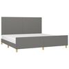 vidaXL Bedframe zonder matras stof donkergrijs 200x200 cm