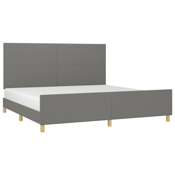 vidaXL Bedframe zonder matras stof donkergrijs 200x200 cm