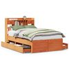 vidaXL Bed met boekenkast zonder matras grenenhout wasbruin 120x190 cm