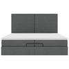 vidaXL Ottoman bed met matrassen en LED's 200x200cm stof donkergrijs