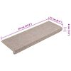 vidaXL Trapmatten 15 st 65x21x4 cm Taupe Rechthoekige Rand