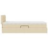 vidaXL Opbergbed met LED met matras met LED Cr&egrave;me 90 x 190 cm Stof
