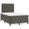 vidaXL Boxspring met matras fluweel donkergrijs 120x200 cm