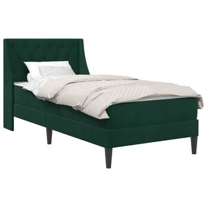 vidaXL Bedframe met matras Donkergroen 80 x 200 cm fluweel