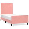 vidaXL Bedframe met hoofdeinde fluweel roze 90x190 cm