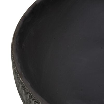 vidaXL Opzetwasbak ovaal 59x40x14 cm keramiek grijs en zwart