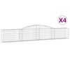 vidaXL Schanskorven 4 st gewelfd 400x30x60/80 cm ijzer
