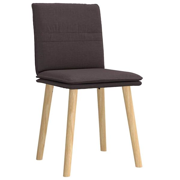 vidaXL Eetkamerstoelen 2 st stof donkerbruin