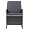 vidaXL 7-delige Tuinset met kussens poly rattan grijs