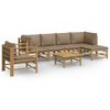 vidaXL 7-delige Loungeset met kussens bamboe taupe