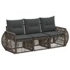vidaXL Tuinbankenset 3 st Grijs en Donkergrijs poly rattan