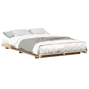 vidaXL Bedframe Bruin 135 x 190 cm Massief grenenhout