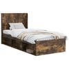 vidaXL Bedframe met opbergruimte en hoofdbord Gerookt eiken