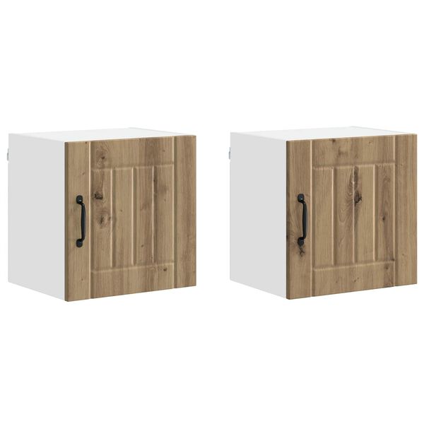 vidaXL Keukenkast 2 pcs Artisan Eiken 40 x 31 x 40 cm Bewerkt hout