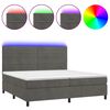 vidaXL Boxspring met matras en LED fluweel donkergrijs 200x200 cm