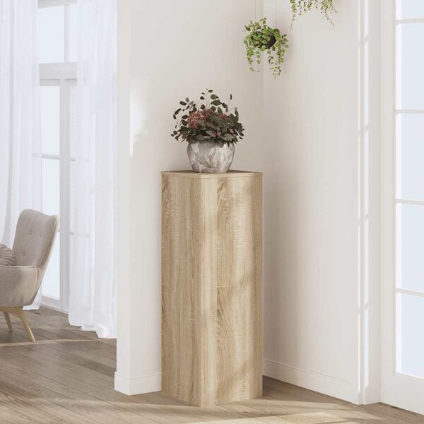vidaXL Plantenstandaard 33x33x100 cm bewerkt hout sonoma eikenkleurig