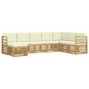 vidaXL Buiten bankenset 8 pcs Wit en cr&egrave;mekleurig 304 x 185,5 x 73 cm