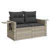 vidaXL 11-delige Loungeset met kussens poly rattan lichtgrijs