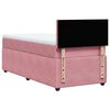 vidaXL Boxspring met matras fluweel roze 80x200 cm