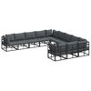 vidaXL Tuinbankenset met kussen 11 pcs Zwart Aluminium