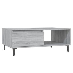 vidaXL Salontafel 90x60x35 cm bewerkt hout grijs sonoma eikenkleurig