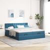 vidaXL Ottoman bed met matrassen 160x200cm fluweel donkerblauw