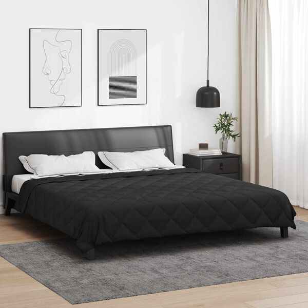 vidaXL Vol jaar dekbed Zwart 220 x 200 cm Microfiber