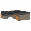 vidaXL 13-delige Loungeset met kussens poly rattan grijs