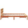 vidaXL Bedframe met hoofdeinde Bruin 135 x 190 cm Massief grenenhout