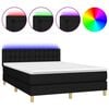 vidaXL Boxspring met matras en LED stof zwart 140x200 cm
