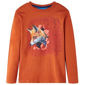 Kindershirt met lange mouwen 92 lichtroestkleurig