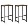 vidaXL Barkruk 2 st Gerookt eiken 40 x 32 x 74 cm Bewerkt hout