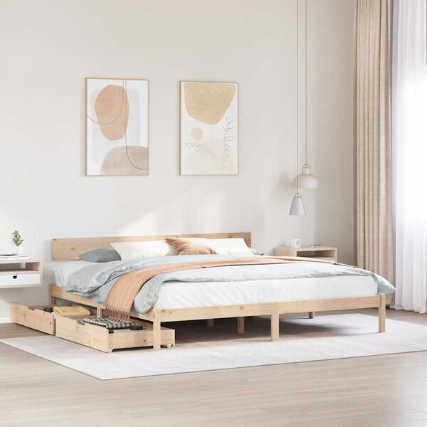 vidaXL Bedframe zonder matras massief grenenhout 200x200 cm