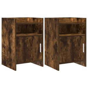 vidaXL Nachtkastjes 2 pcs Gerookt eiken 40 x 36 x 60 cm Bewerkt hout