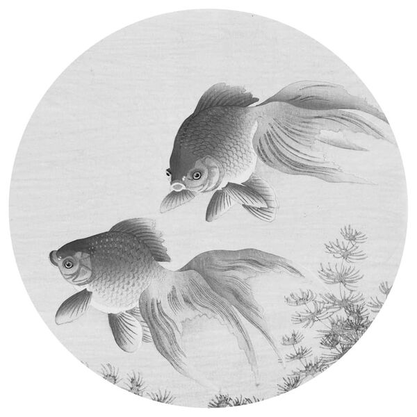 WallArt Behangcirkel Two Goldfish 190 cm