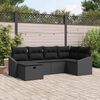 vidaXL Bankstel met kussen 7 pcs poly rattan