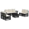 vidaXL Tuinbankenset 8 st Zwart poly rattan