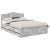 vidaXL Bedframe met lade Beton Grijs 140 x 190 cm Ingenieurshout