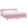 vidaXL Boxspringbed met matrassen 180x220 cm fluweel roze